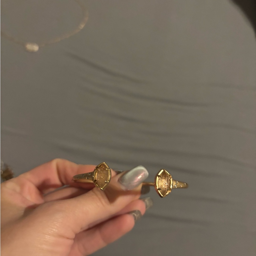 Kendra Scott Gold Open Cuff with Marquise Stone Accents